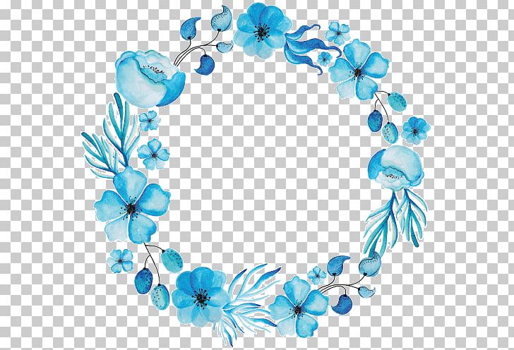 Wreath Floral Design Watercolor Painting Flower PNG, Clipart, Aqua, Blue, Blue Rose, Blumenkranz, Body Jewelry Free PNG Download