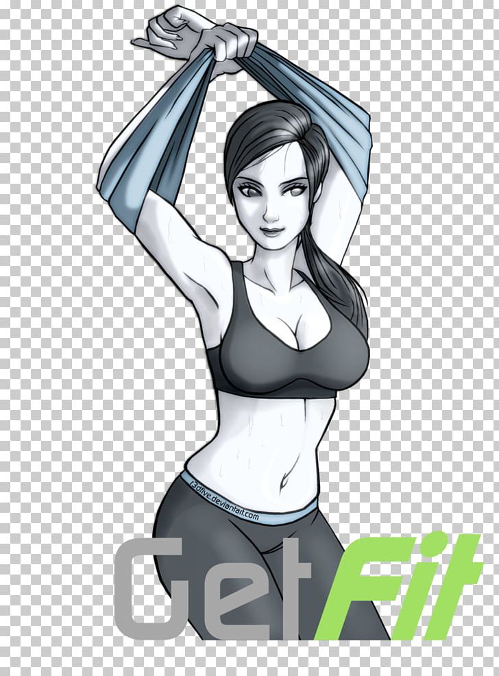 Wii Fit Super Smash Bros. Brawl Wii U PNG, Clipart, Abdomen, Arm, Beauty, Black Hair, Female Bust With Flowing Hair Free PNG Download