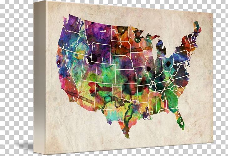 United States Watercolor Painting Art Map PNG, Clipart, Art, Canvas, Contemporary Art, Digital Art, Digital Painting Free PNG Download