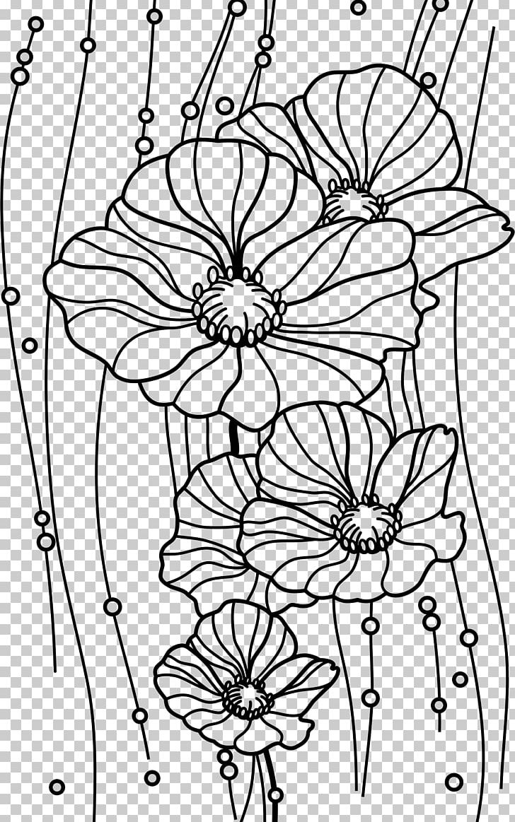 Flower Drawing Line Art PNG, Clipart, Area, Art, Black, Black And White, Coloring Book Free PNG Download