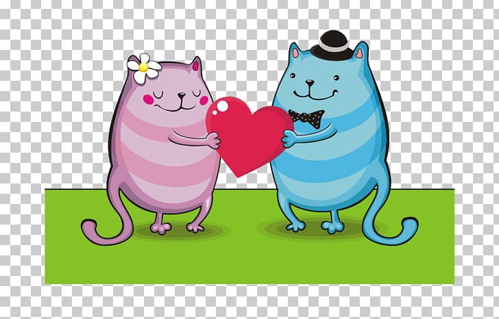 Cat Valentines Day Cartoon PNG, Clipart, Animal, Animals, Blue, Carnivoran, Cartoon Free PNG Download