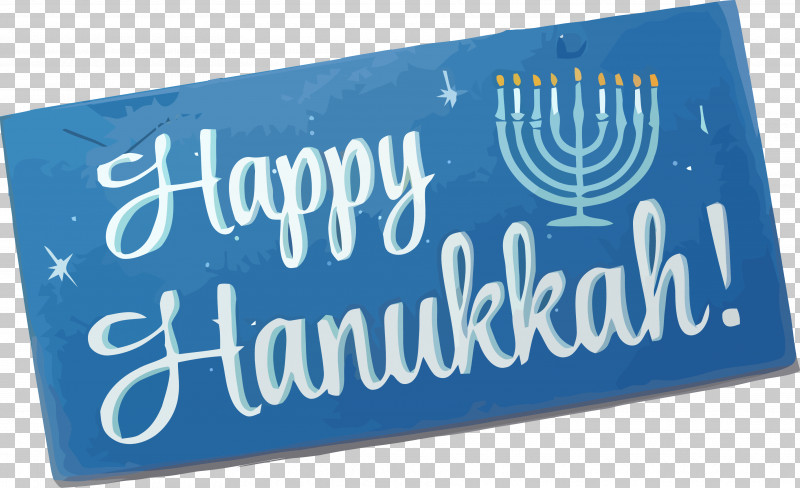 Happy Hanukkah Hanukkah PNG, Clipart, Electric Blue, Hanukkah, Happy Hanukkah, Rectangle, Signage Free PNG Download