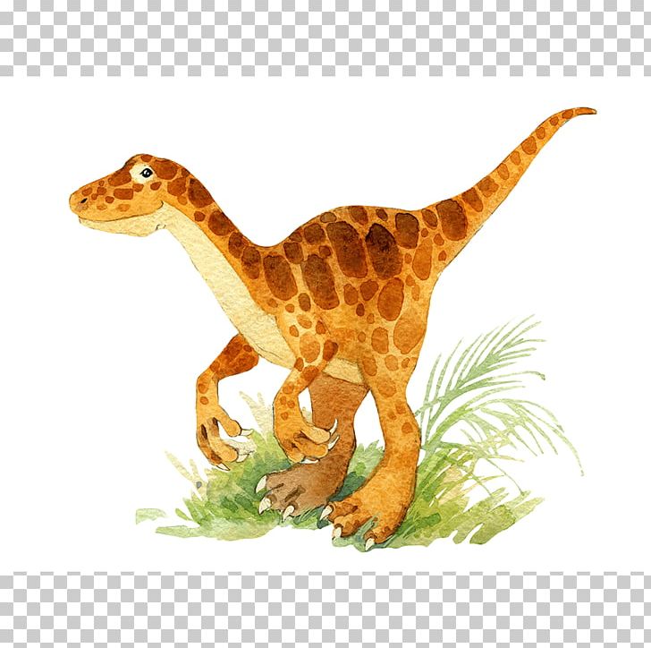 Velociraptor Dinosaur Illustration Drawing Watercolor Painting PNG, Clipart, Animal Figure, Dinosaur, Drawing, Fauna, Giraffe Free PNG Download