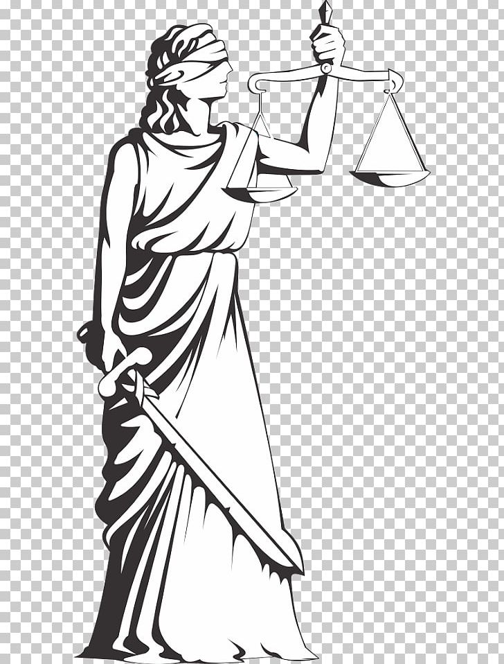 Lady Justice Symbol Themis Lawyer PNG, Clipart, Arm, Black, Equity, Fashion Design, Fashion Illustration Free PNG Download