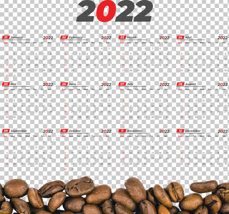 2022 Printable Yearly Calendar 2022 Calendar PNG, Clipart, Barista, Cafe, Coffea Arabica, Coffee, Coffee Bean Free PNG Download