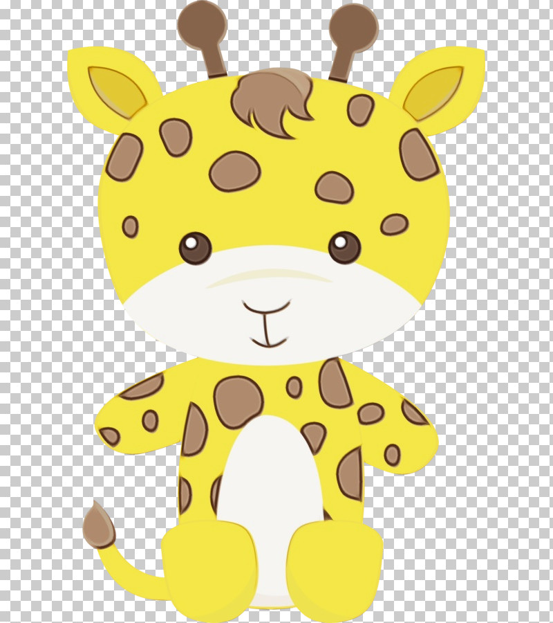 Giraffe Giraffidae Yellow Cartoon Smile PNG, Clipart, Cartoon, Giraffe, Giraffidae, Paint, Smile Free PNG Download