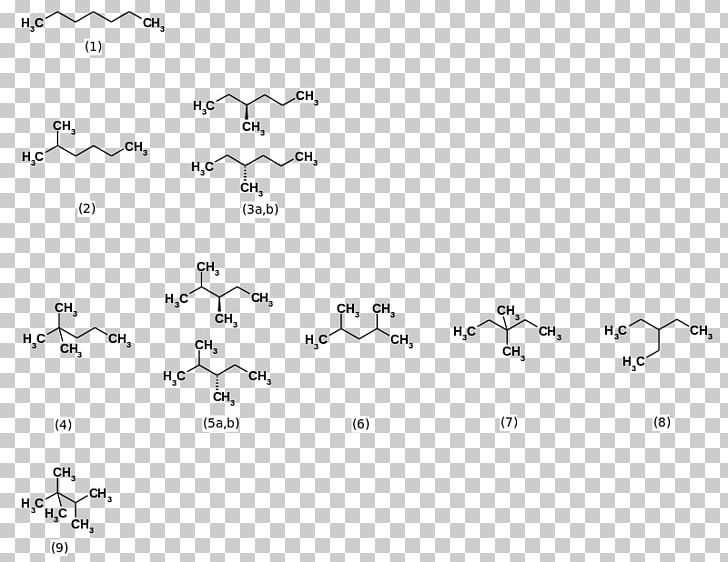 Heptane Structural Isomer Structural Formula Structure PNG, Clipart, Angle, Animal Migration, Area, Beak, Benzene Free PNG Download