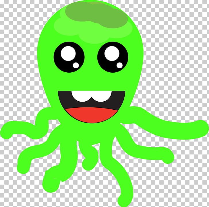 Octopus Smiley PNG, Clipart, Amphibian, Emoticon, Green, Line, Murrays Free PNG Download