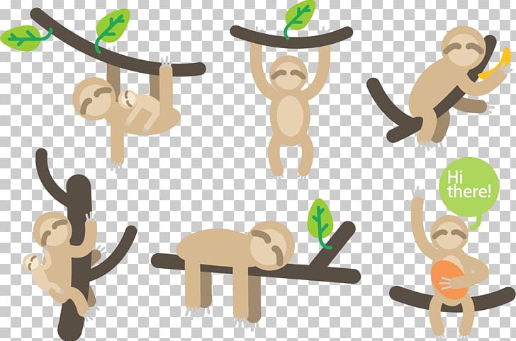 Monkey Sloth Cartoon Illustration PNG, Clipart, Animals, Animation, Black Monkey, Cartoonist, Cdr Free PNG Download