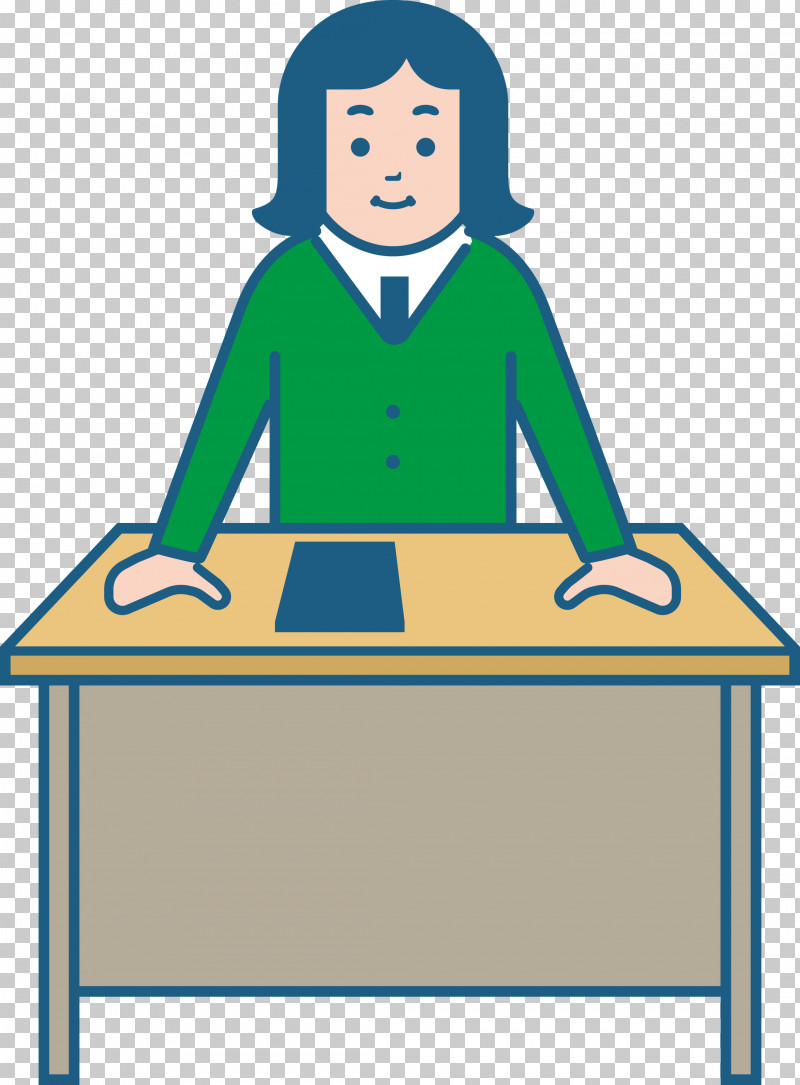 Green Line Furniture Text Behavior PNG, Clipart, Behavior, Cartoon Teacher, Desk, Education, Female Free PNG Download