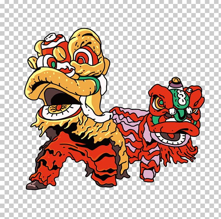 Lion Dance Chinese New Year Illustration PNG, Clipart, Brush, Cartoon,  Chinese Style, Chinese Zodiac, Dragon Dance