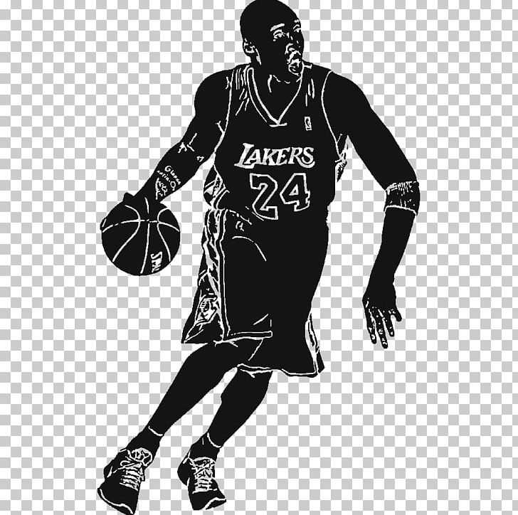 Los Angeles Lakers Wall Decal Sticker Basketball PNG, Clipart, Basketball, Basketball Player, Black, Black And White, Clothing Free PNG Download
