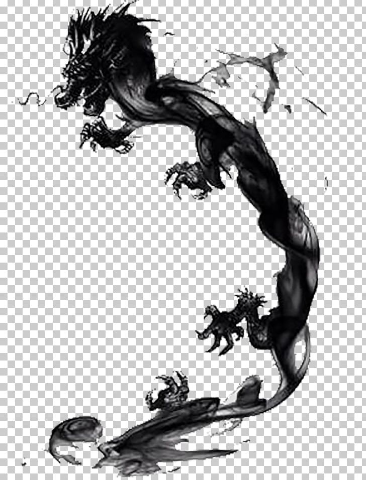 Chinese Dragon India Ink Drawing PNG, Clipart, Art, Artwork, Black, Chinese Style, Domineering Free PNG Download