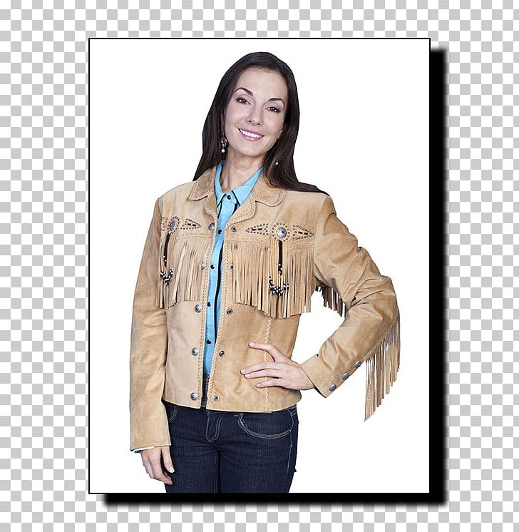 Leather Jacket Suede Fringe PNG, Clipart, Bead, Beige, Chamois Leather, Clothing, Coat Free PNG Download