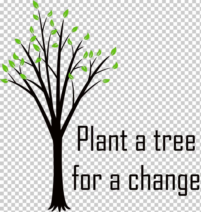 Plant A Tree For A Change Arbor Day PNG, Clipart, Arbor Day, Black, Flower, Happiness, Leaf Free PNG Download
