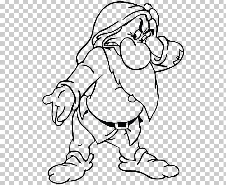 Seven Dwarfs Grumpy Dopey Bashful Coloring Book PNG, Clipart, Arm, Black, Black And White, Cartoon, Child Free PNG Download