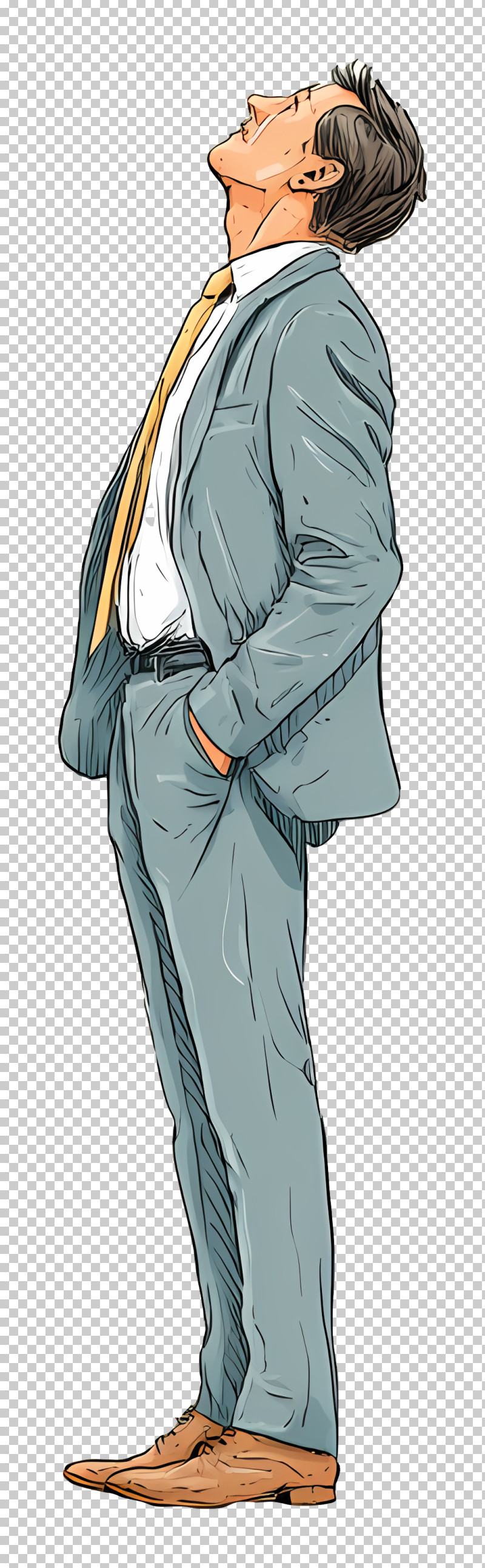 Businessman Looking Up - Stylish Man Looking Up PNG