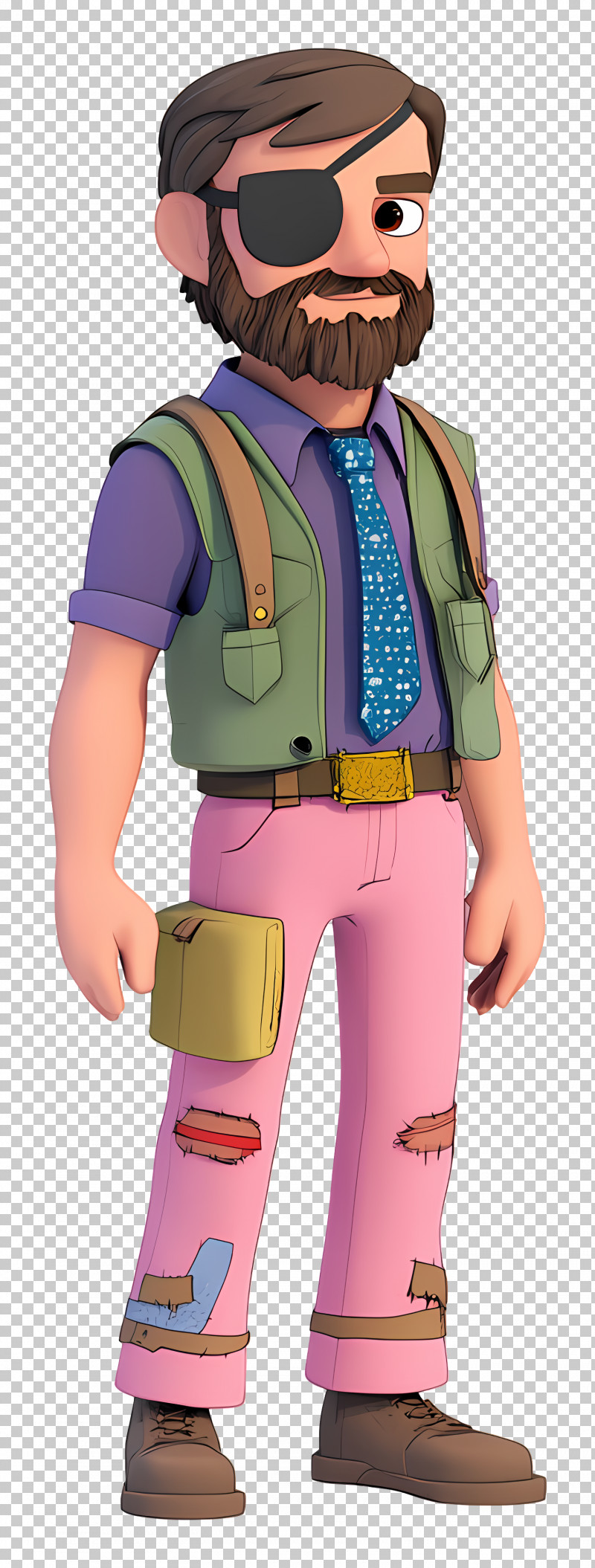 Cartoon Character - Adventurous Man With Eyepatch PNG