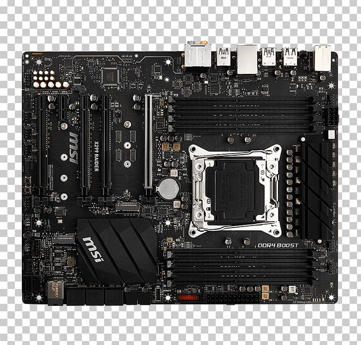 Motherboard Intel X299 LGA 2066 Micro-Star International Mainboard MSI X299 Base Intel 2066 Form Factor PNG, Clipart, Atx, Central Processing Unit, Chipset, Computer, Computer Accessory Free PNG Download
