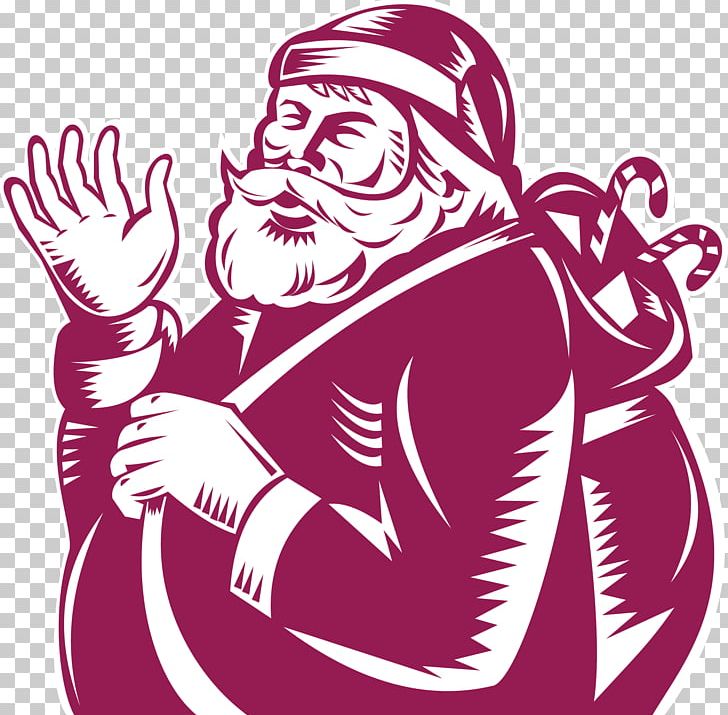 Santa Claus Woodcut Illustration PNG, Clipart, Arm, Cartoon, Cartoonist, Fictional Character, Hand Free PNG Download