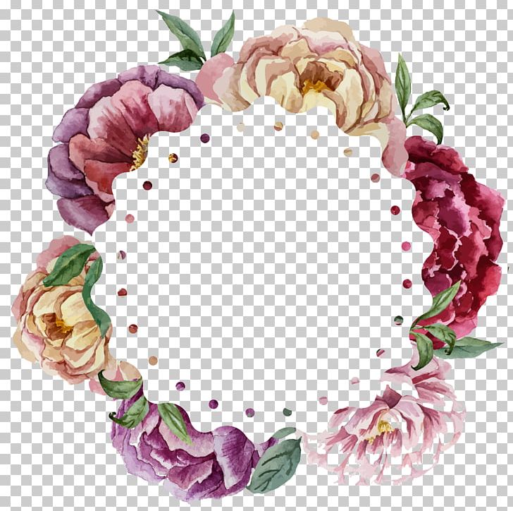 Watercolor Painting Flower Wreath Wedding PNG, Clipart, Art, Colored Vector, Color Splash, Creative, Dishware Free PNG Download