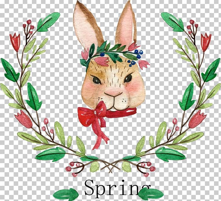 Watercolor Painting Rabbit Drawing PNG, Clipart, Avatar, Branch, Color, Easter, Flora Free PNG Download