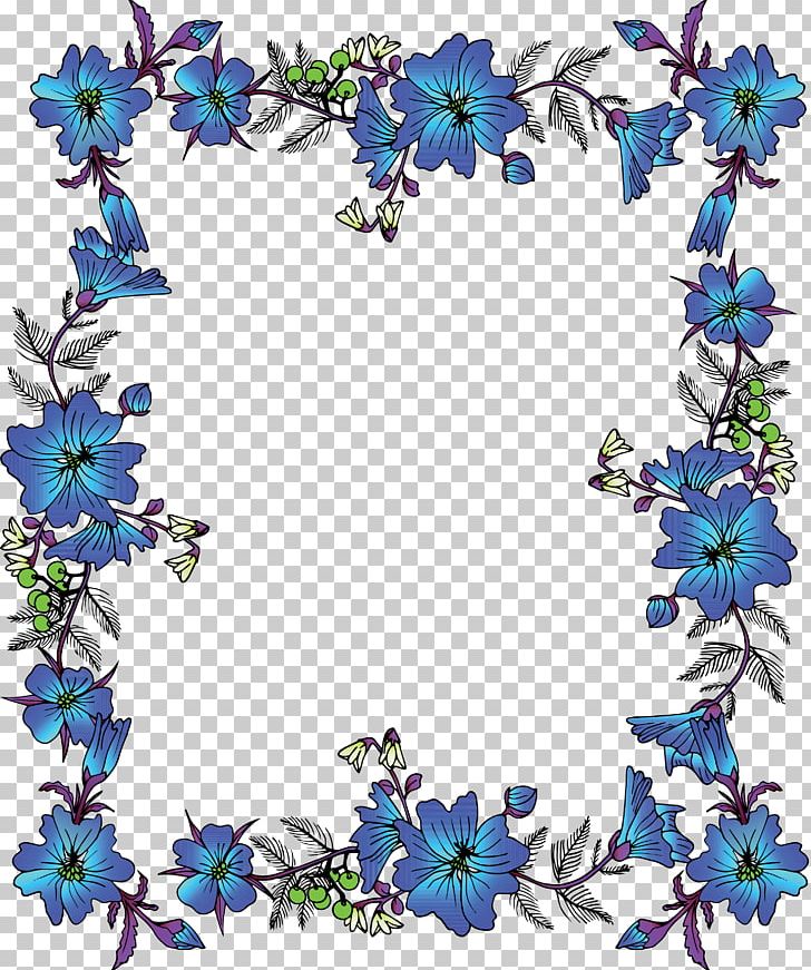Flower Frame PNG, Clipart, Blue, Blue Vector, Border, Border Frame, Border Vector Free PNG Download