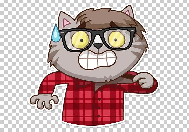 Cat Sticker Telegram Whiskers PNG, Clipart, Animals, Cartoon, Cat, Character, Eyewear Free PNG Download