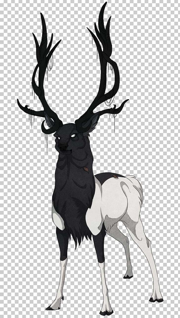 Reindeer Elk Red Deer Gray Wolf PNG, Clipart, Animal, Antelope, Antler, Art, Black And White Free PNG Download