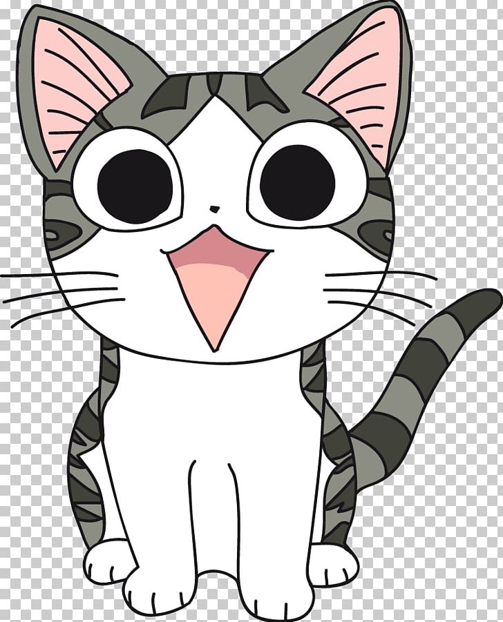 Cat Kitten Drawing Kawaii Anime Cat mammal food png  PNGEgg