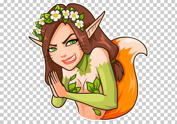Sticker Telegram Nymph Messaging Apps PNG, Clipart, Art, Download, Face, Fictional Character, Flower Free PNG Download