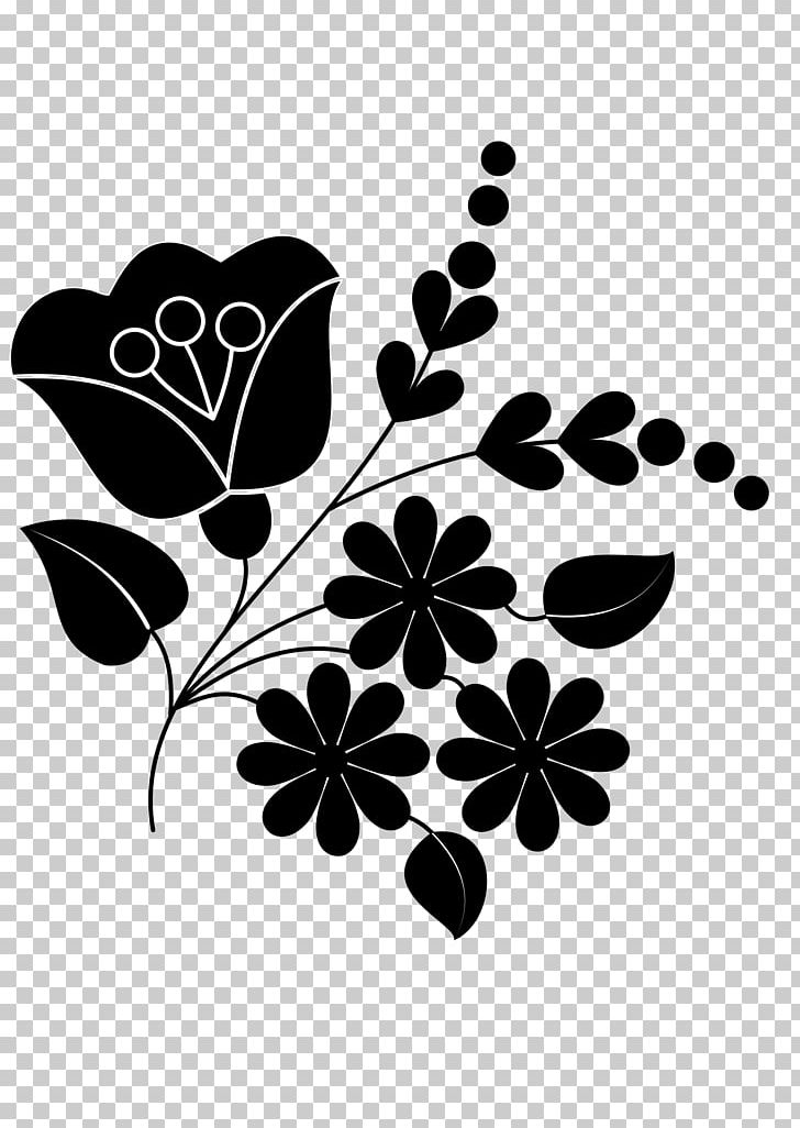 Ornament Flower Folk Art PNG, Clipart, Art, Black, Black And White, Branch, Clip Art Free PNG Download