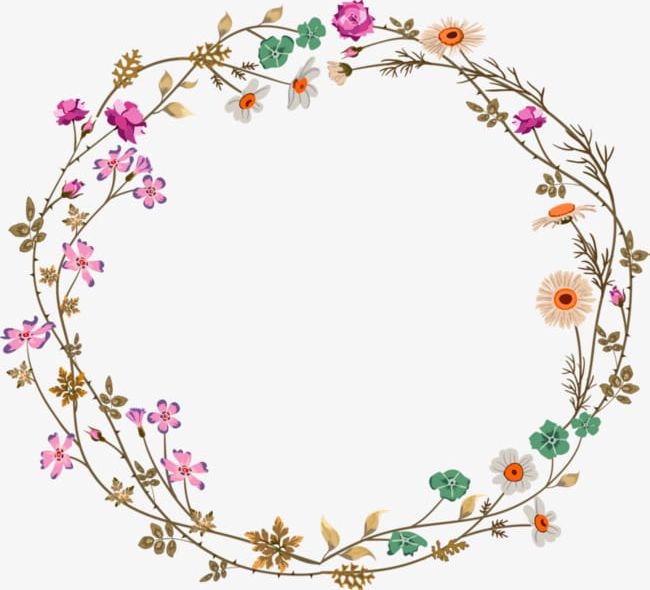 Colorful Simplicity Flower Vine Circle Border Texture PNG, Clipart, Area, Border, Border Texture, Brave, Circle Free PNG Download