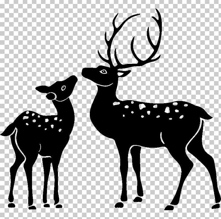 Deer Sticker Silhouette PNG, Clipart, Animals, Antler, Black And White, Christmas, Decal Free PNG Download