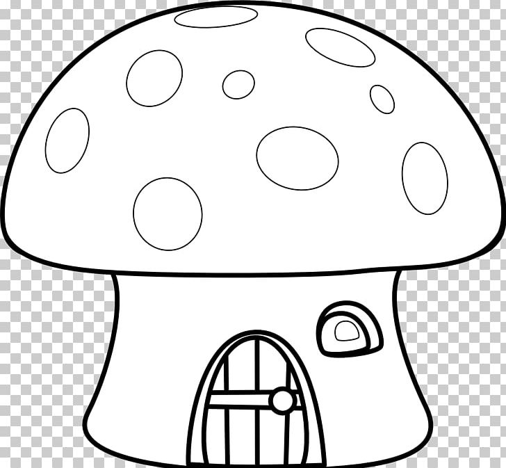 Coloring Book Common Mushroom House PNG, Clipart, Area, Artwork, Black, Black And White, Circle Free PNG Download