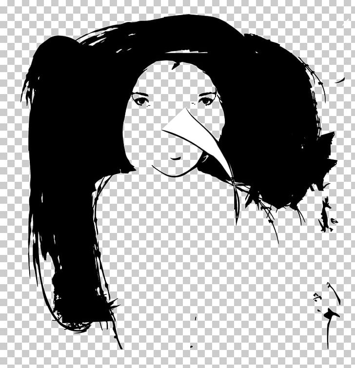 Woman Facial Hair Eye PNG, Clipart, Black, Black And White, Black Hair, Cartoon, Character Free PNG Download