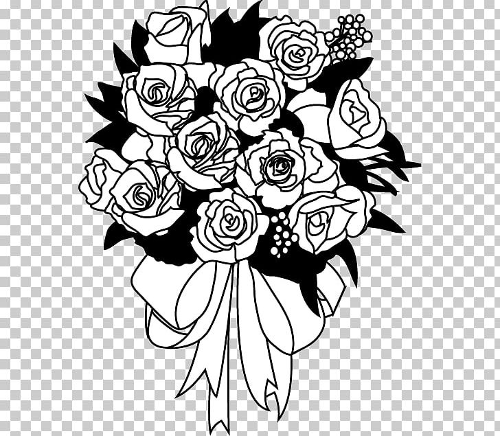 Flower Bouquet Nosegay Art PNG, Clipart, Artwork, Black, Black And White, Cut Flowers, Drawing Free PNG Download