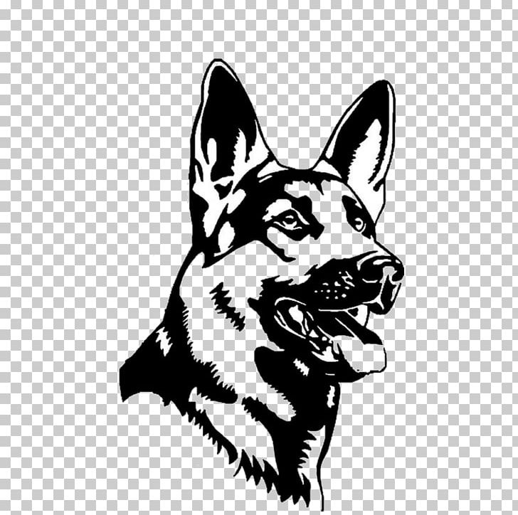 German Shepherd Wall Decal Sticker Golden Retriever PNG, Clipart, Animals, Art, Black And White, Breed, Bumper Sticker Free PNG Download