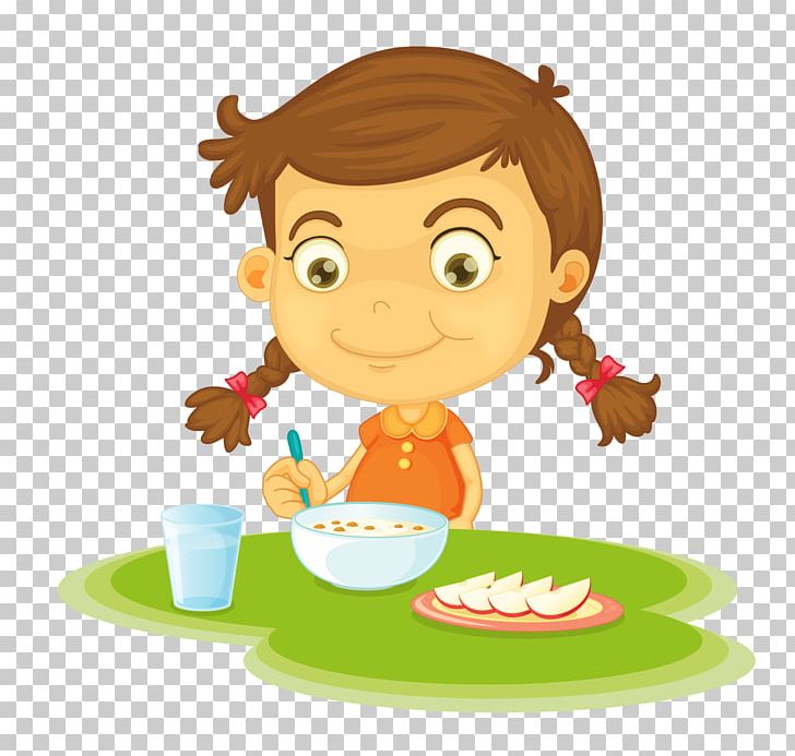boy eating cereal clipart