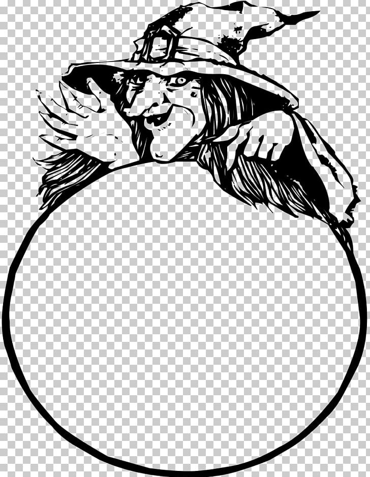 Crystal Ball Witchcraft PNG, Clipart, Artwork, Beak, Bird, Black, Black And White Free PNG Download