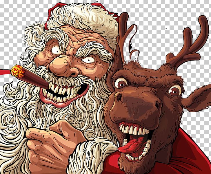 Santa Claus Christmas Reindeer Illustration PNG, Clipart, Cartoon, Christmas, Christmas Card, Christmas Decoration, Christmas Tree Free PNG Download