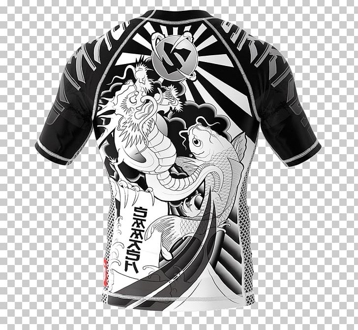 Koi Rash Guard T-shirt Sleeve Fish PNG, Clipart, Black, Brand, Clothing, Clothing Sizes, Dragon Free PNG Download