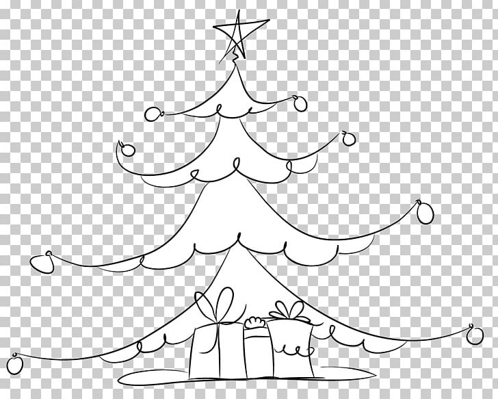 Christmas Tree Christmas Ornament Spruce PNG, Clipart, Area, Art, Artwork, Black And White, Branch Free PNG Download