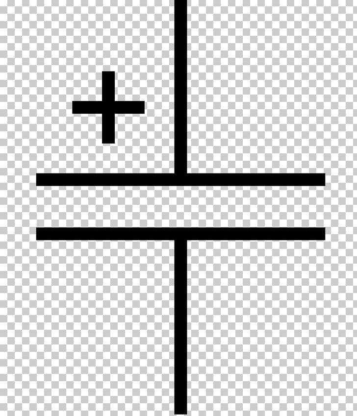 Electronic Symbol Electronic Circuit Electrolytic Capacitor Electrical Network PNG, Clipart, Angle, Area, Black And White, Capacitor, Ceramic Capacitor Free PNG Download