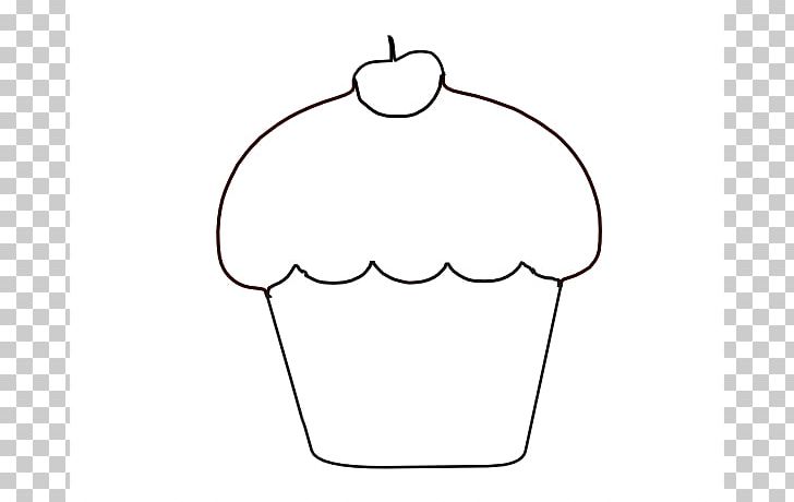 cupcake outline clipart black and white