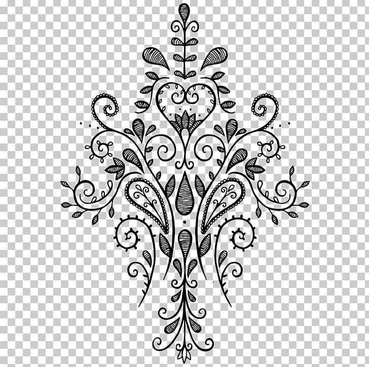 Floral Symmetry Flower Pattern PNG, Clipart, Art, Black, Black And White, Branch, Ceramic Free PNG Download