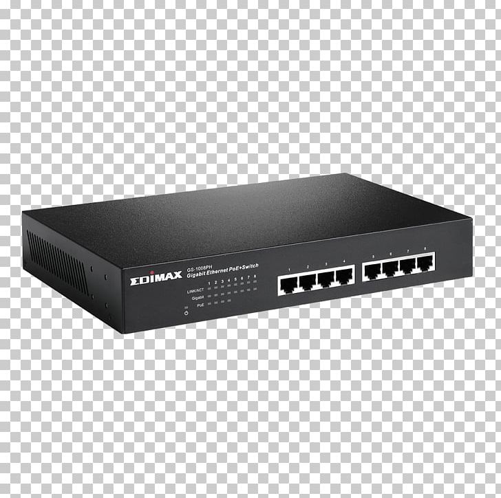 Power Over Ethernet Gigabit Ethernet Network Switch Edimax 8 Ports Gigabit PoE+ Switch Fan-less PNG, Clipart, 1000baset, Audio Receiver, Computer Network, Computer Port, Edimax Free PNG Download