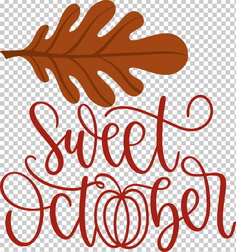 Sweet October October Fall PNG, Clipart, Autumn, Calligraphy, Fall, Flower, Geometry Free PNG Download