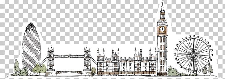 City Of London Skyline Drawing PNG, Clipart, Arch, Art, Black And White, Building, Cathedral Free PNG Download