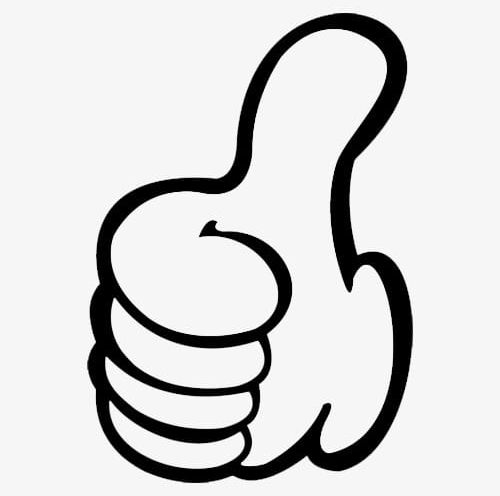 thumbs down black and white clipart